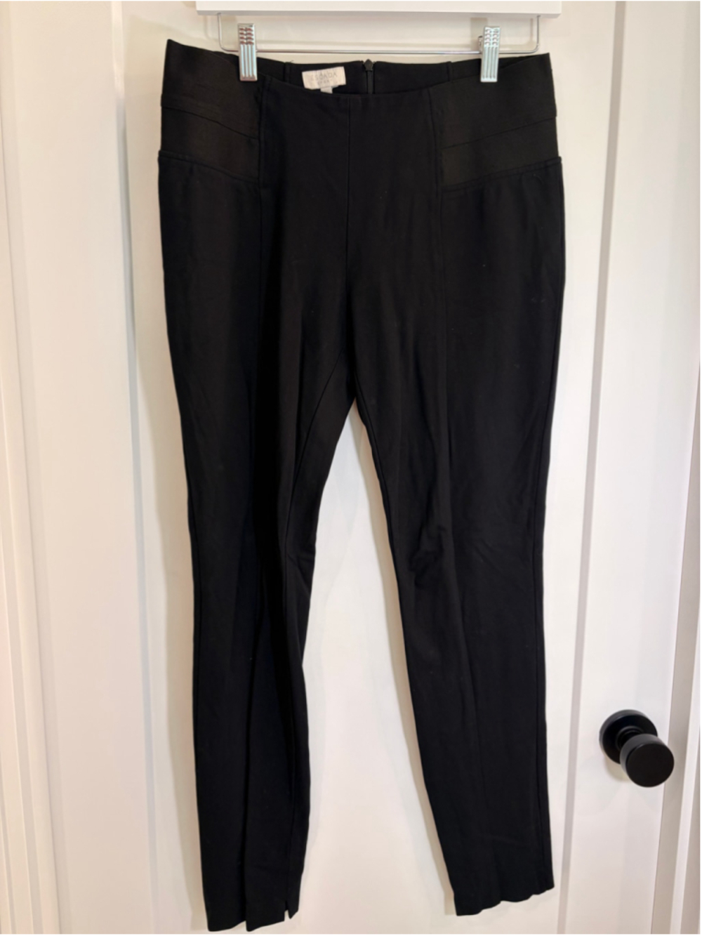 Escada Sport Black Fitted Pants Back Zip Seam Stretch Trousers (EU 40 / US 10)